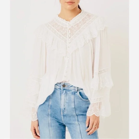🆕✨ ELLA LACE Spell & The Gypsy Blouse White - Picture 2 of 8